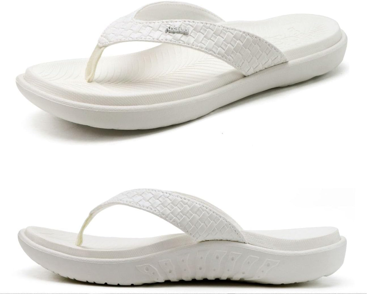 Women's Cushioned Thong Sandals - Yoga Mat Footbed with Arch Support for Indoor and Outdoor Summer Wear - 8