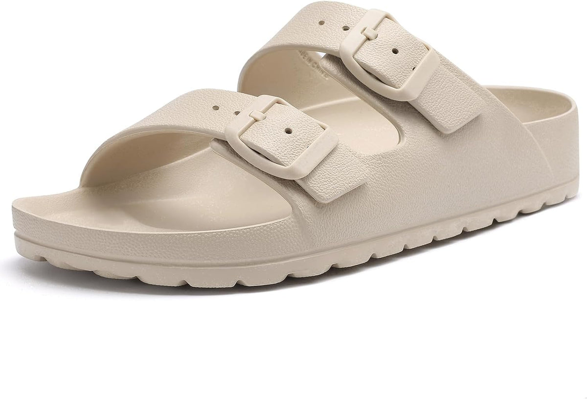 Women's EVA Pool Slide Sandals - Waterproof Buckle Straps with Medium Arch Support for Beach and Home Wear - 7