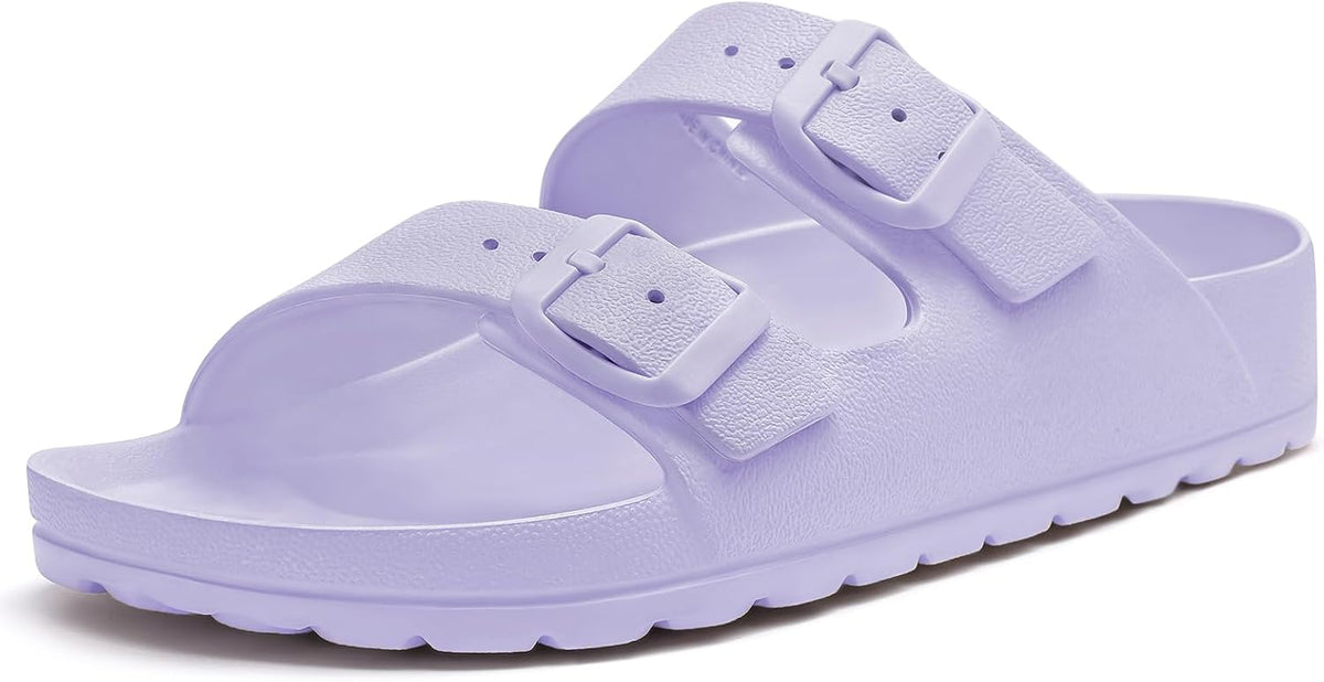 Women's EVA Pool Slide Sandals - Waterproof Buckle Straps with Medium Arch Support for Beach and Home Wear - 7