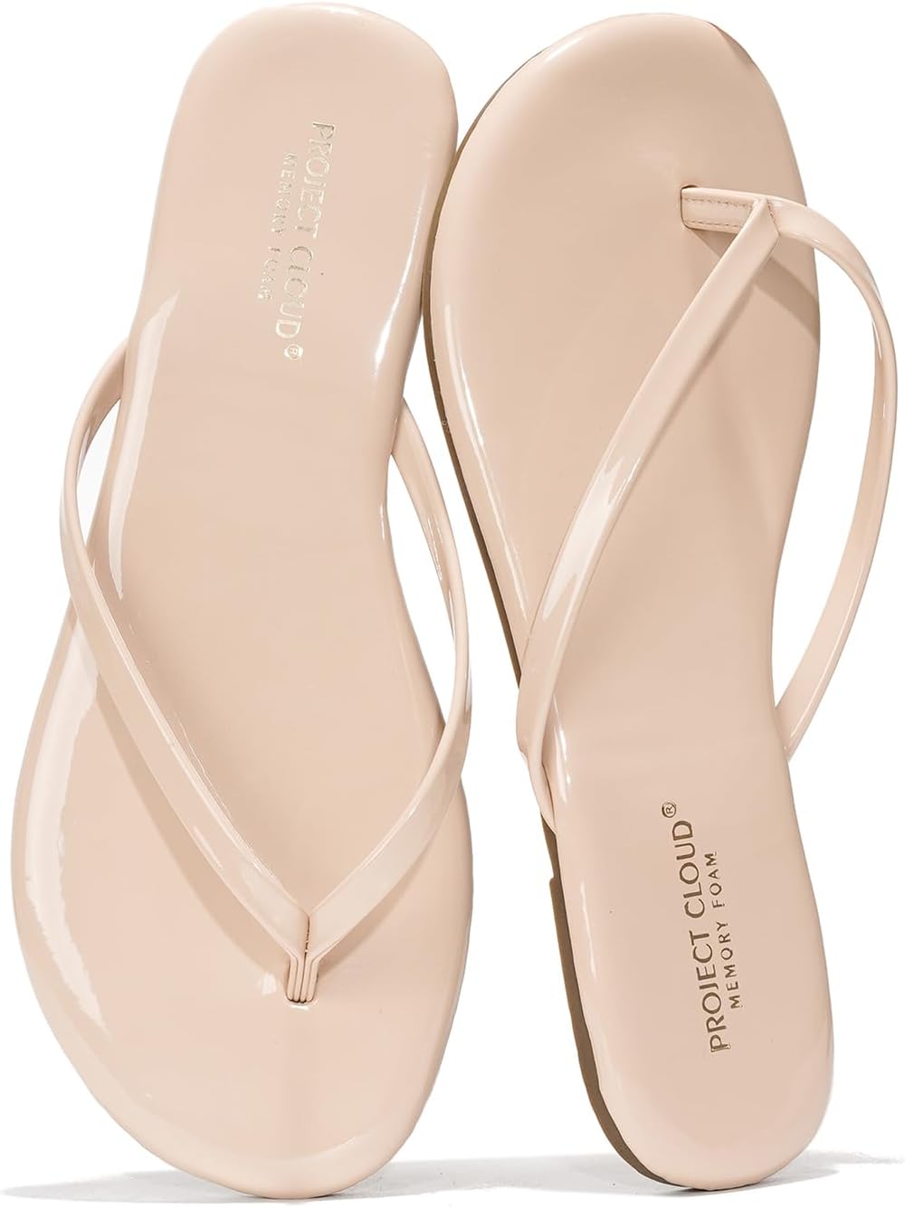 Women's Memory Foam Flip Flops - Lightweight Thong Sandals with Non Slip Sole for Everyday Beach Wear