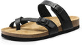 Women's Cork Footbed Thong Sandals - Adjustable Toe Post Strap and Flat Sole for Open Toe Summer Days - 7