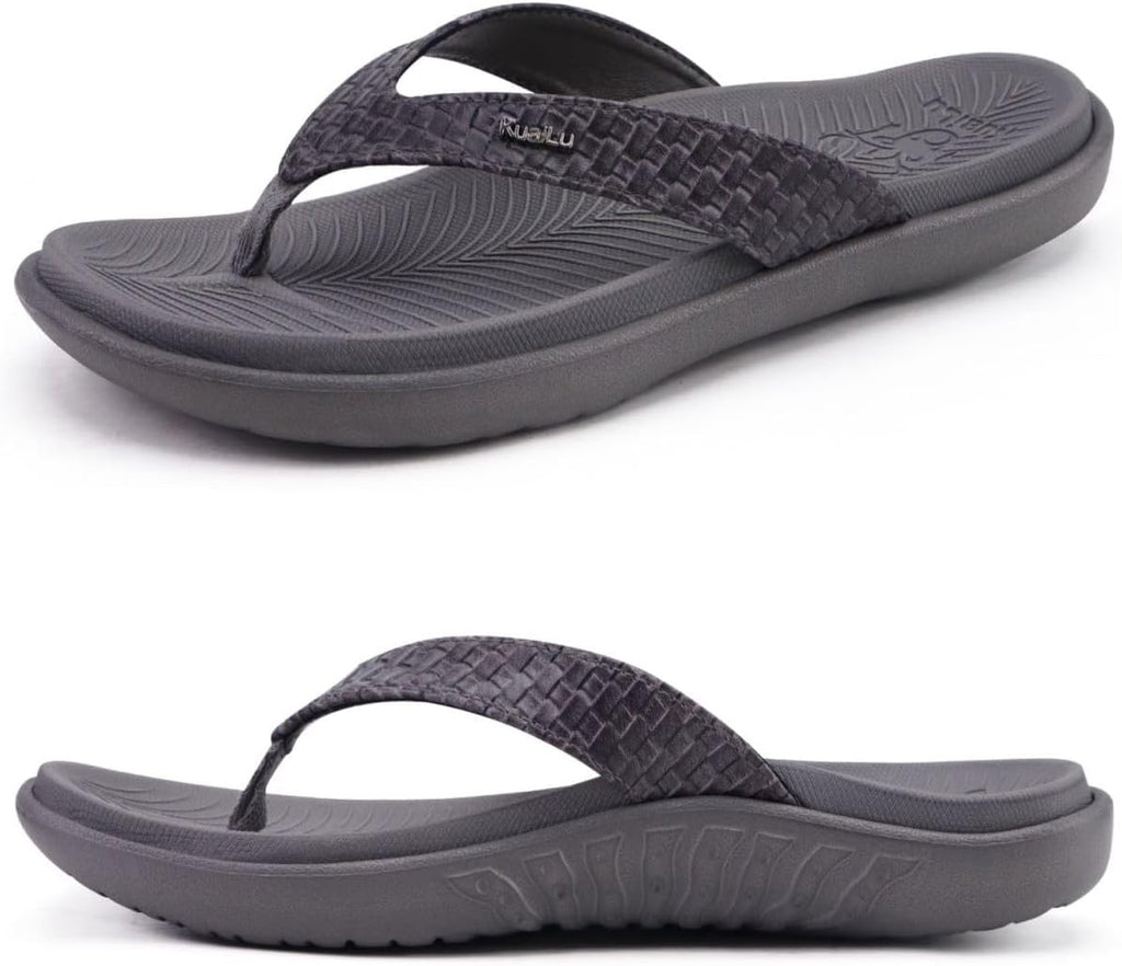 Women's Cushioned Thong Sandals - Yoga Mat Footbed with Arch Support for Indoor and Outdoor Summer Wear - 7