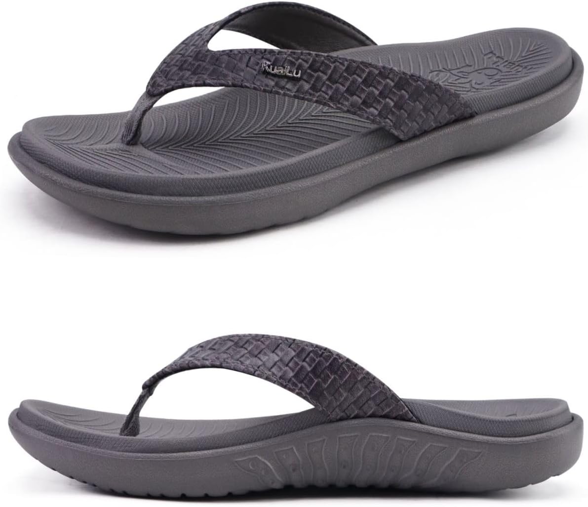 Women's Cushioned Thong Sandals - Yoga Mat Footbed with Arch Support for Indoor and Outdoor Summer Wear - 7