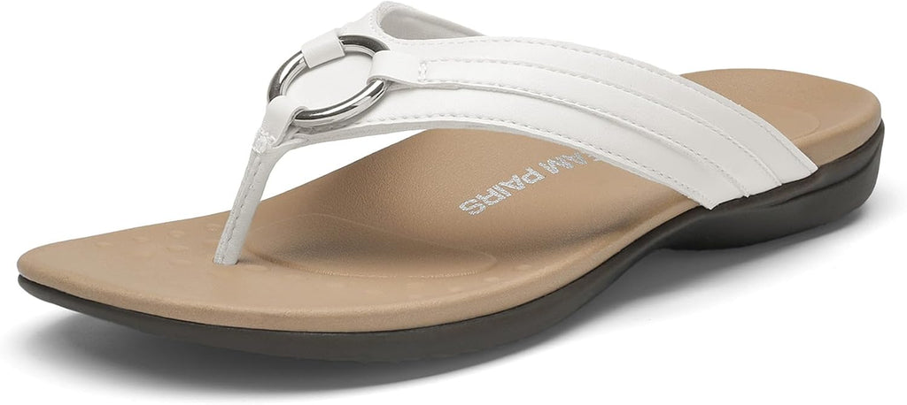 Women's Quick Dry Thong Flip Flops - EVA Footbed with Arch Support and Anti Slip TPR Sole for Pool Days - 8