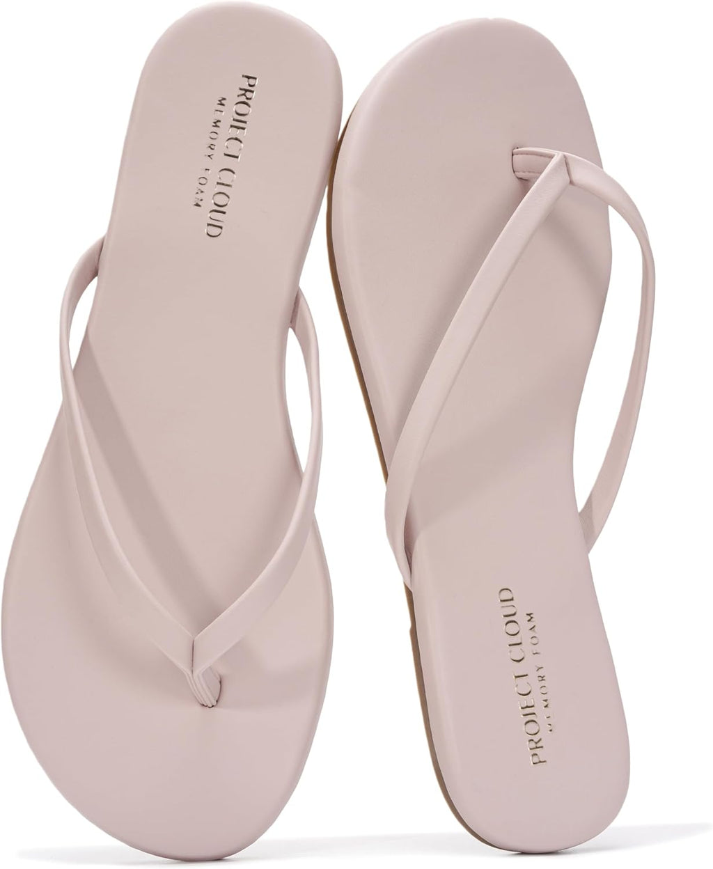 Women's Memory Foam Flip Flops - Lightweight Thong Sandals with Non Slip Sole for Everyday Beach Wear - 6
