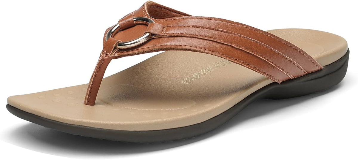 Women's Quick Dry Thong Flip Flops - EVA Footbed with Arch Support and Anti Slip TPR Sole for Pool Days - 6