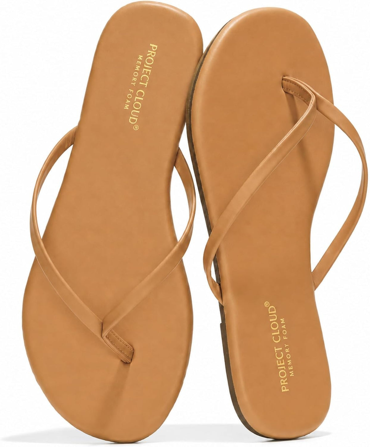 Women's Memory Foam Flip Flops - Lightweight Thong Sandals with Non Slip Sole for Everyday Beach Wear
