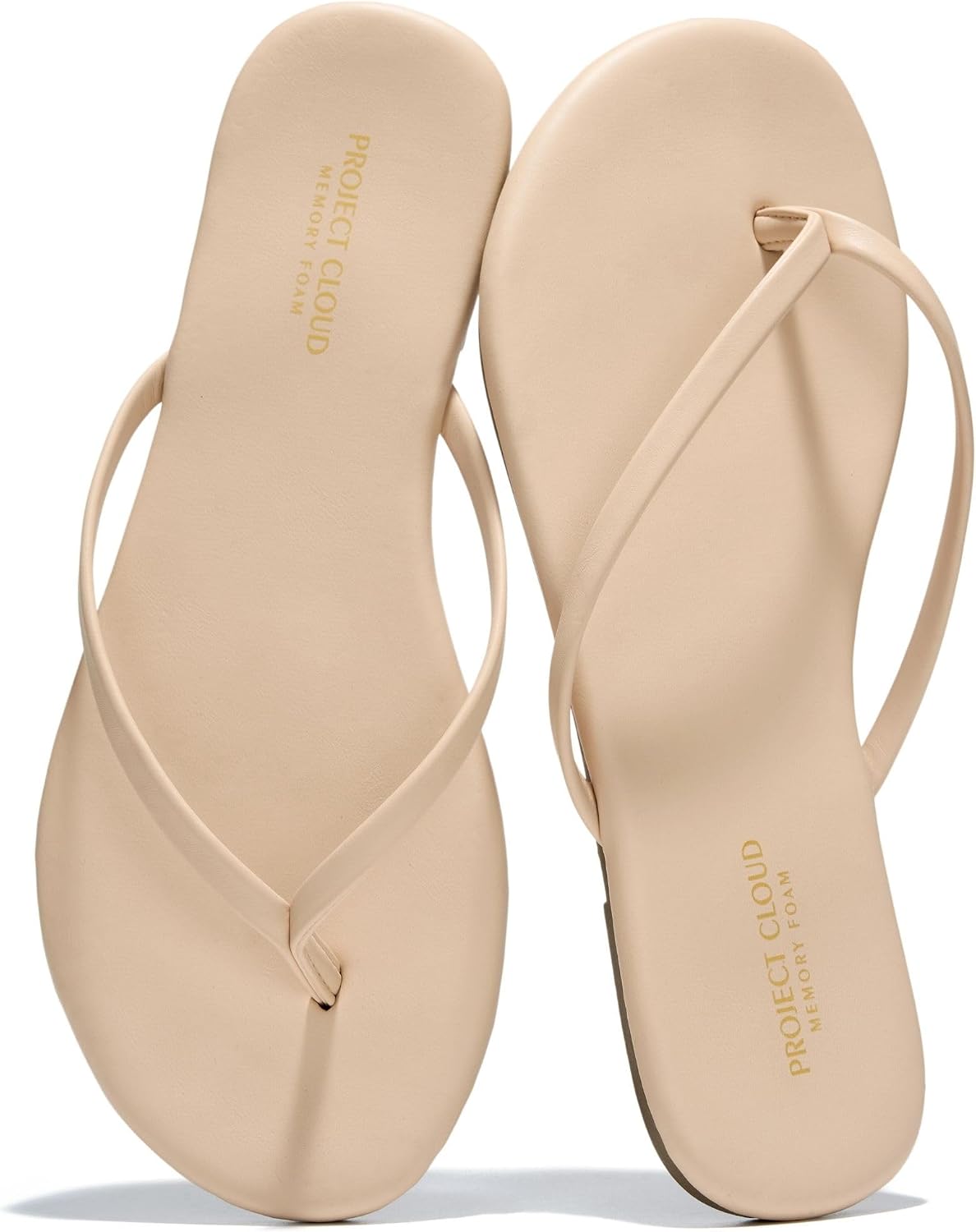 Women's Memory Foam Flip Flops - Lightweight Thong Sandals with Non Slip Sole for Everyday Beach Wear - 6