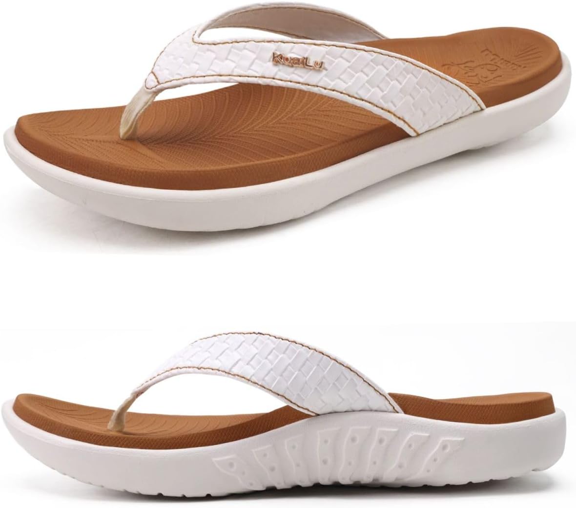 Women's Cushioned Thong Sandals - Yoga Mat Footbed with Arch Support for Indoor and Outdoor Summer Wear - 8
