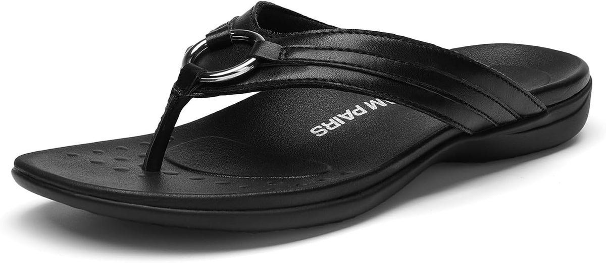 Women's Quick Dry Thong Flip Flops - EVA Footbed with Arch Support and Anti Slip TPR Sole for Pool Days - 7