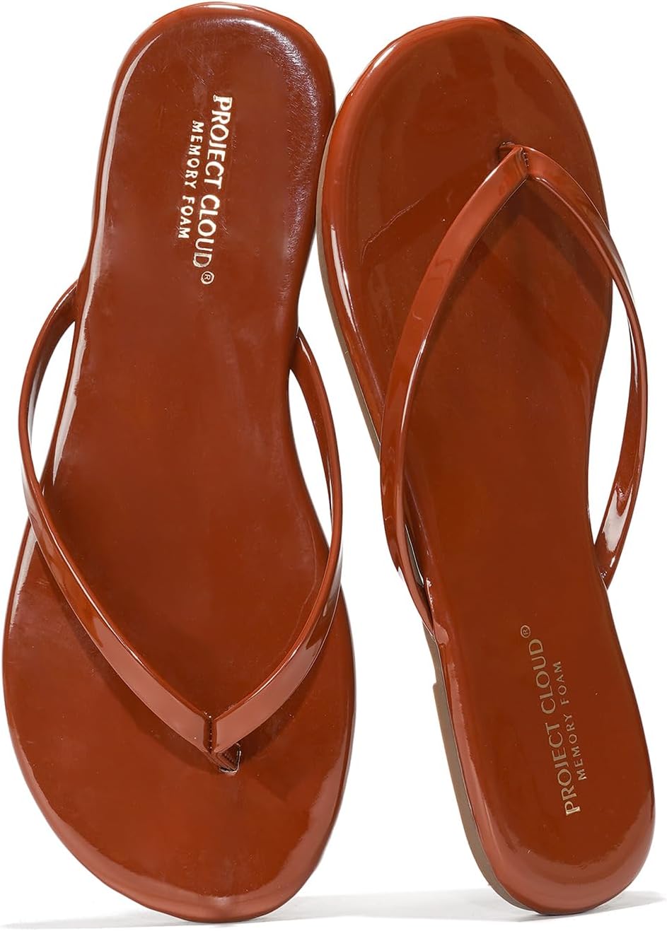 Women's Memory Foam Flip Flops - Lightweight Thong Sandals with Non Slip Sole for Everyday Beach Wear - 7