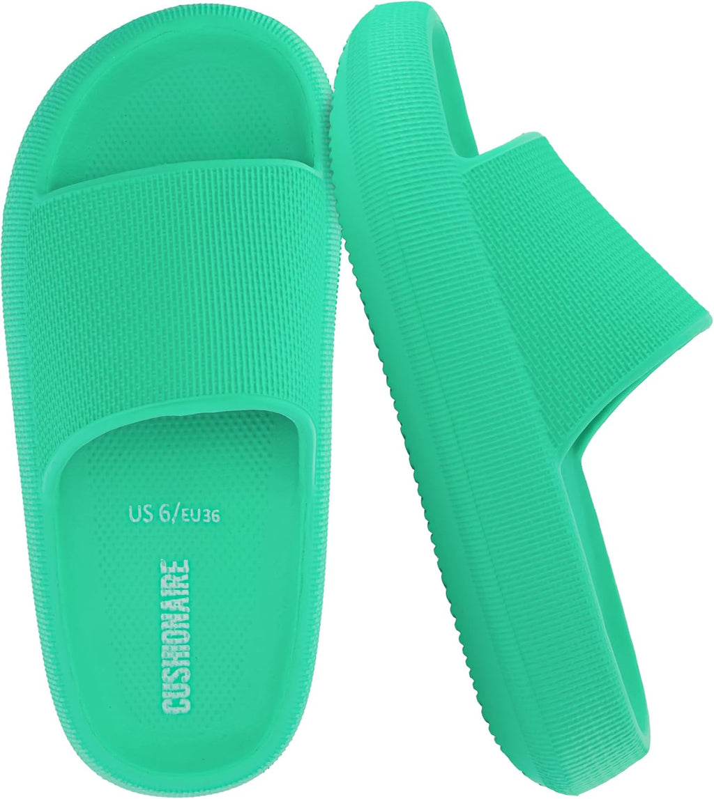 Women's Cloud Slide Sandals - Thick Moulded EVA Sole for Indoor, Shower and Beach Wear - 6