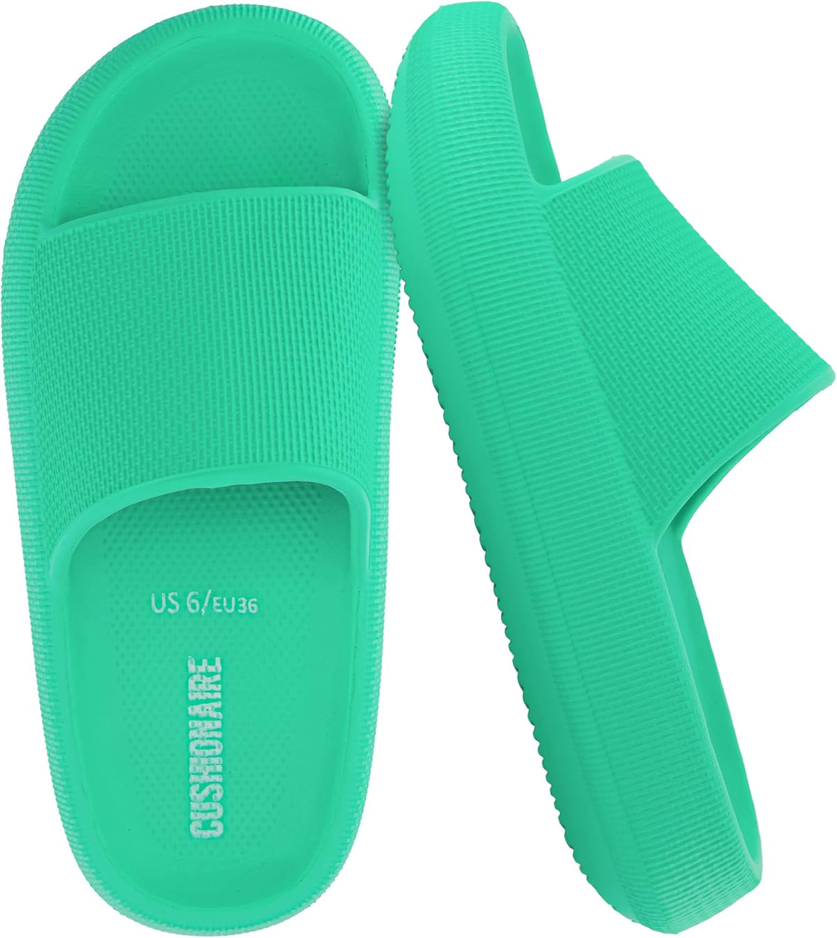 Women's Cloud Slide Sandals - Thick Moulded EVA Sole for Indoor, Shower and Beach Wear - 6