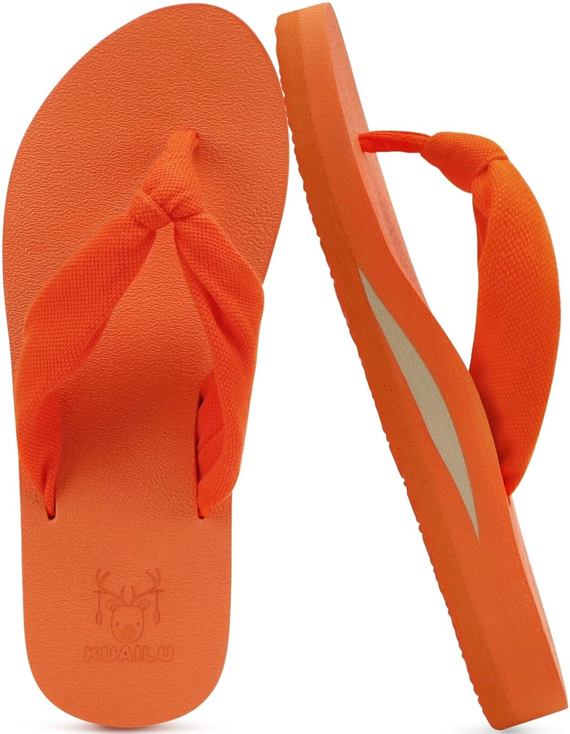 Women's Beach Thong Flip Flops - Yoga Mat Cushioned Footbed with Arch Support for Summer Walking - 6