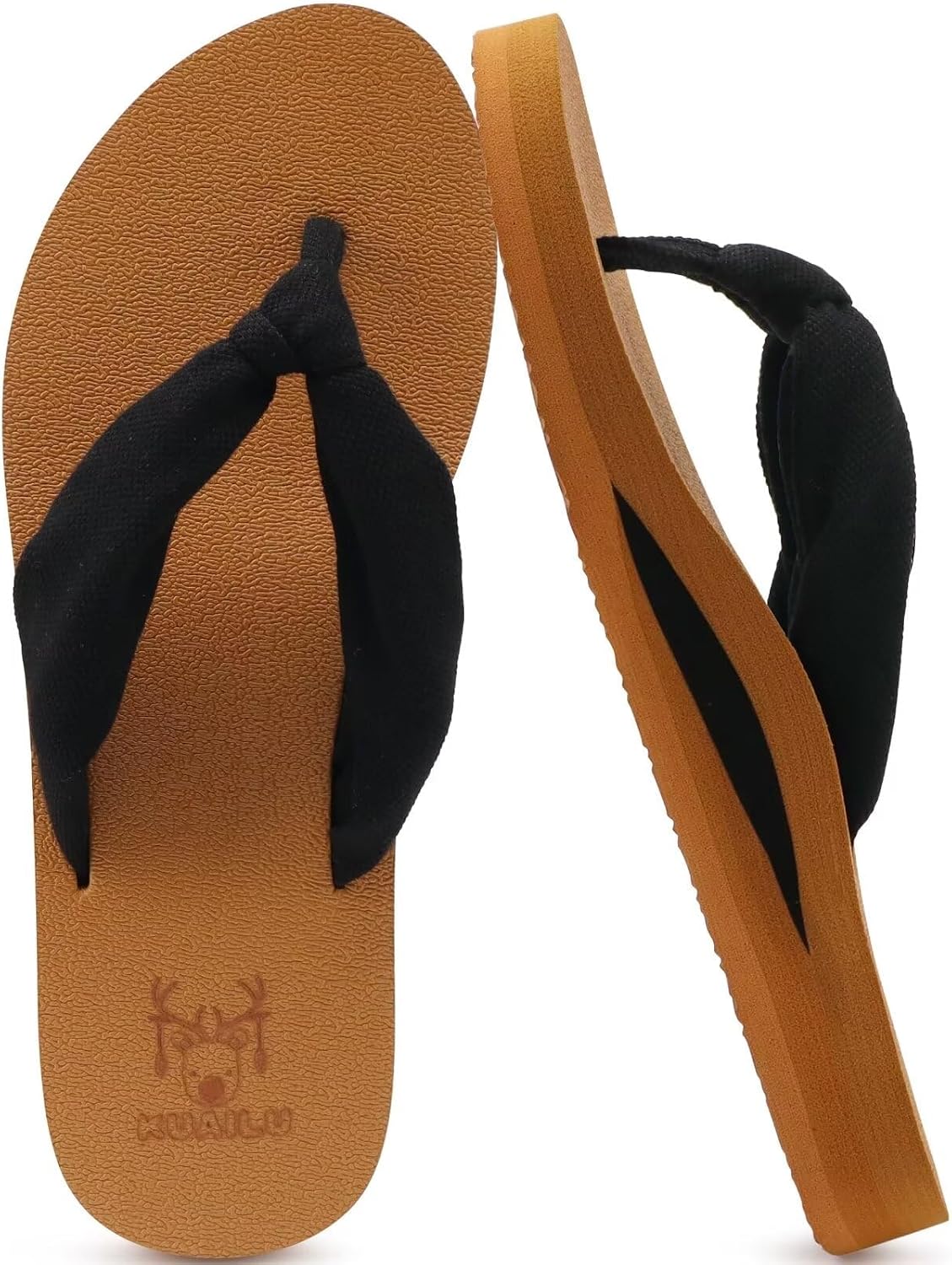 Women's Beach Thong Flip Flops - Yoga Mat Cushioned Footbed with Arch Support for Summer Walking - 6