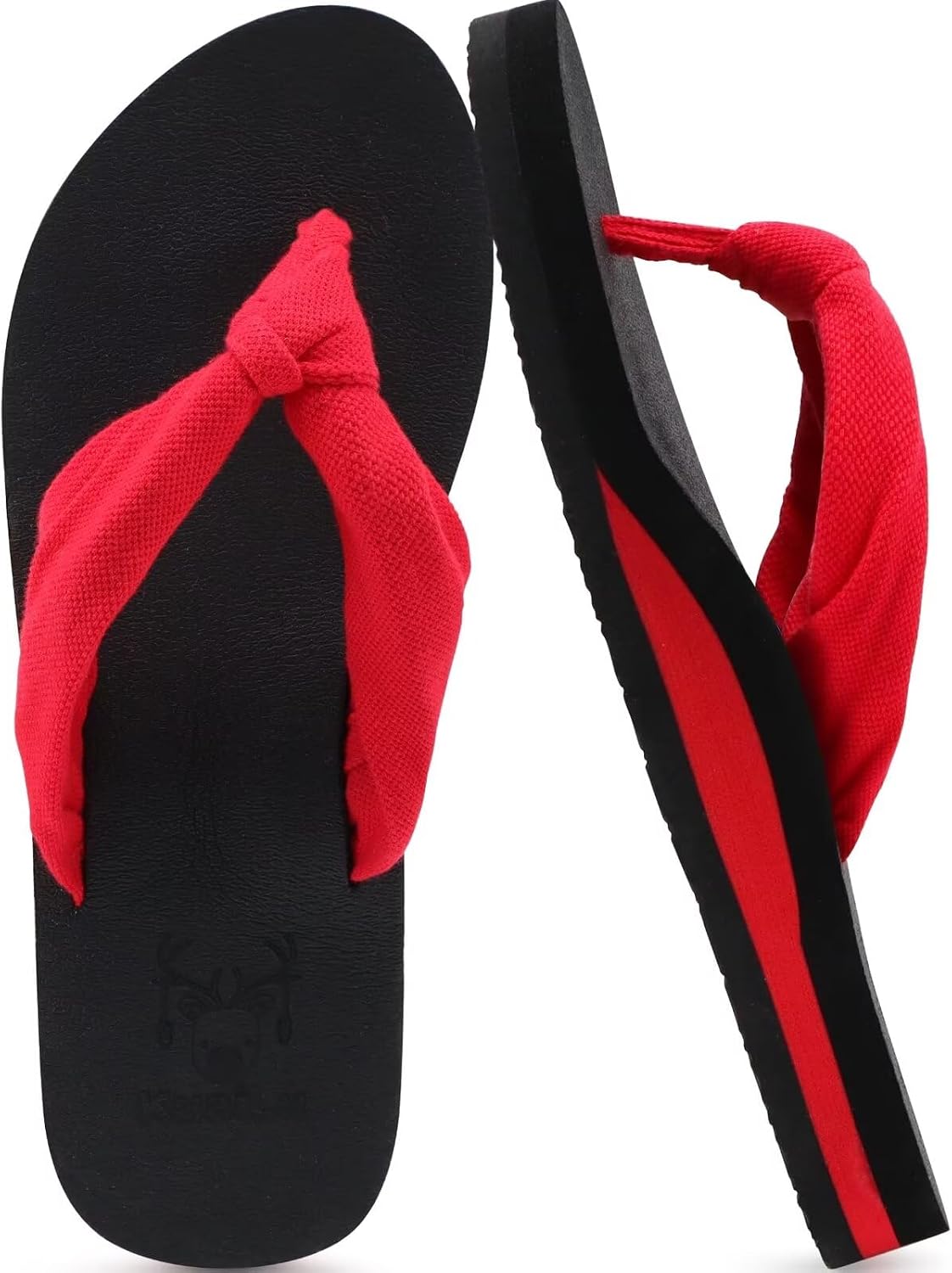 Women's Beach Thong Flip Flops - Yoga Mat Cushioned Footbed with Arch Support for Summer Walking - 8