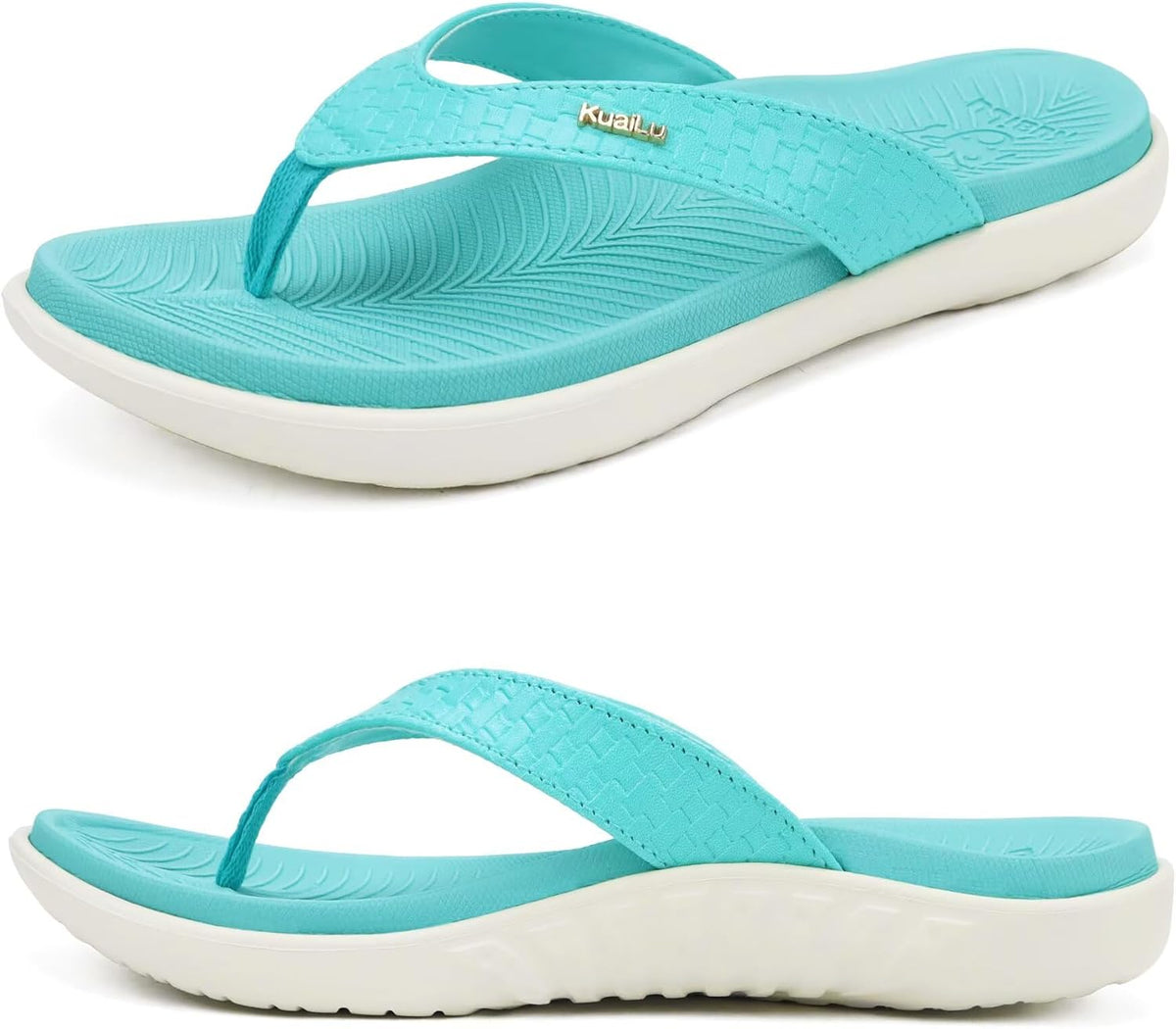 Women's Cushioned Thong Sandals - Yoga Mat Footbed with Arch Support for Indoor and Outdoor Summer Wear - 6