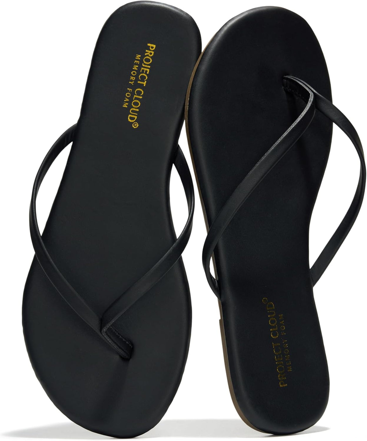 Women's Memory Foam Flip Flops - Lightweight Thong Sandals with Non Slip Sole for Everyday Beach Wear - 6