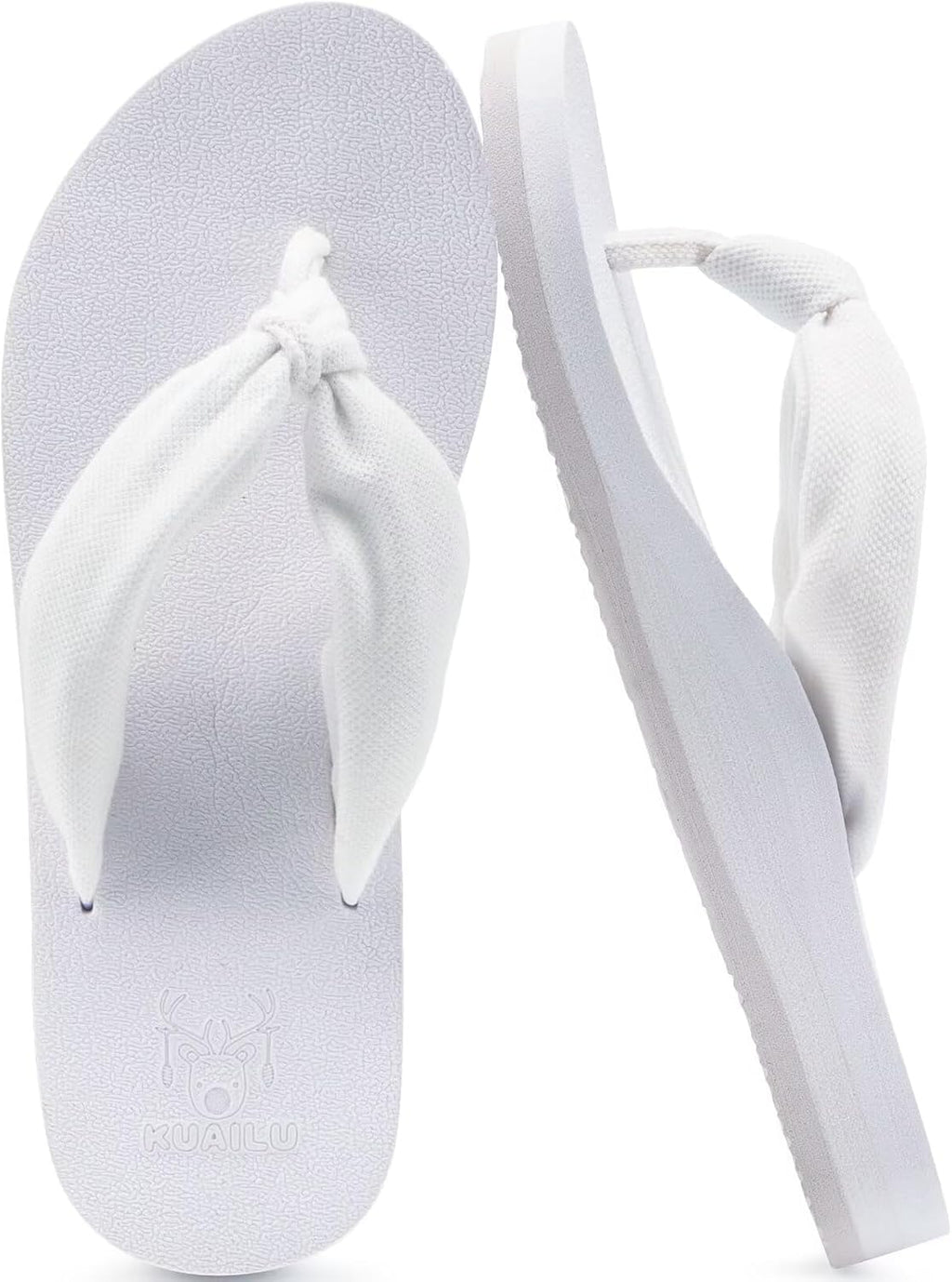 Women's Beach Thong Flip Flops - Yoga Mat Cushioned Footbed with Arch Support for Summer Walking - 9