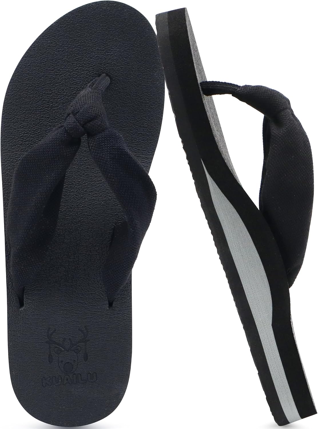 Women's Beach Thong Flip Flops - Yoga Mat Cushioned Footbed with Arch Support for Summer Walking - 7