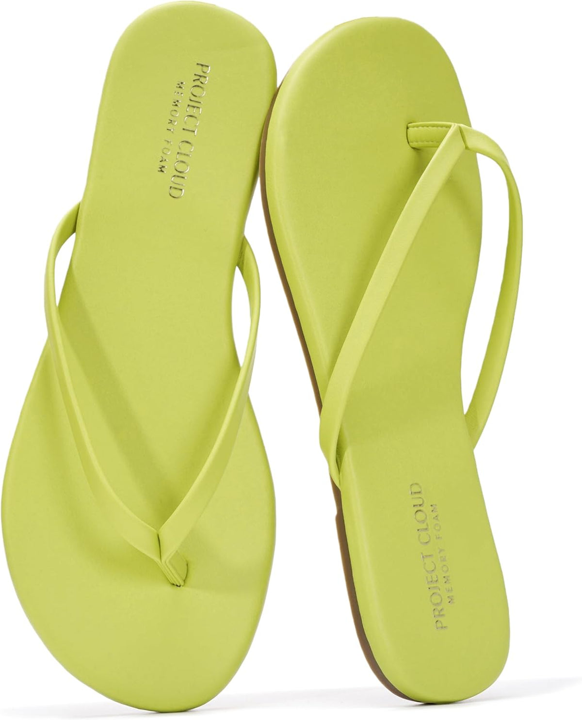 Women's Memory Foam Flip Flops - Lightweight Thong Sandals with Non Slip Sole for Everyday Beach Wear - 8