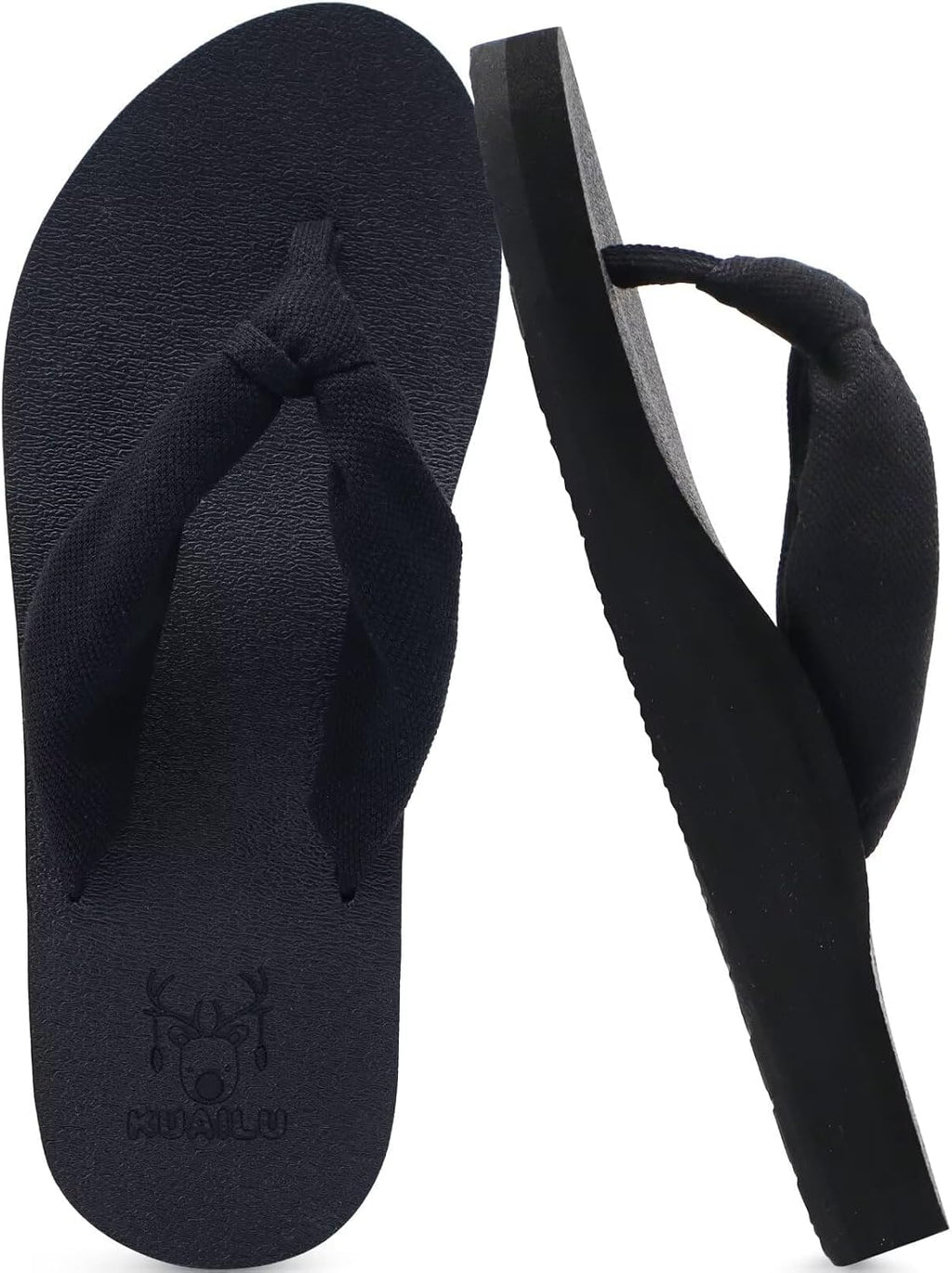 Women's Beach Thong Flip Flops - Yoga Mat Cushioned Footbed with Arch Support for Summer Walking - 7