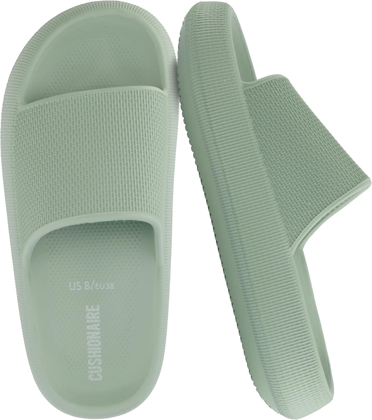 Women's Cloud Slide Sandals - Thick Moulded EVA Sole for Indoor, Shower and Beach Wear - 8