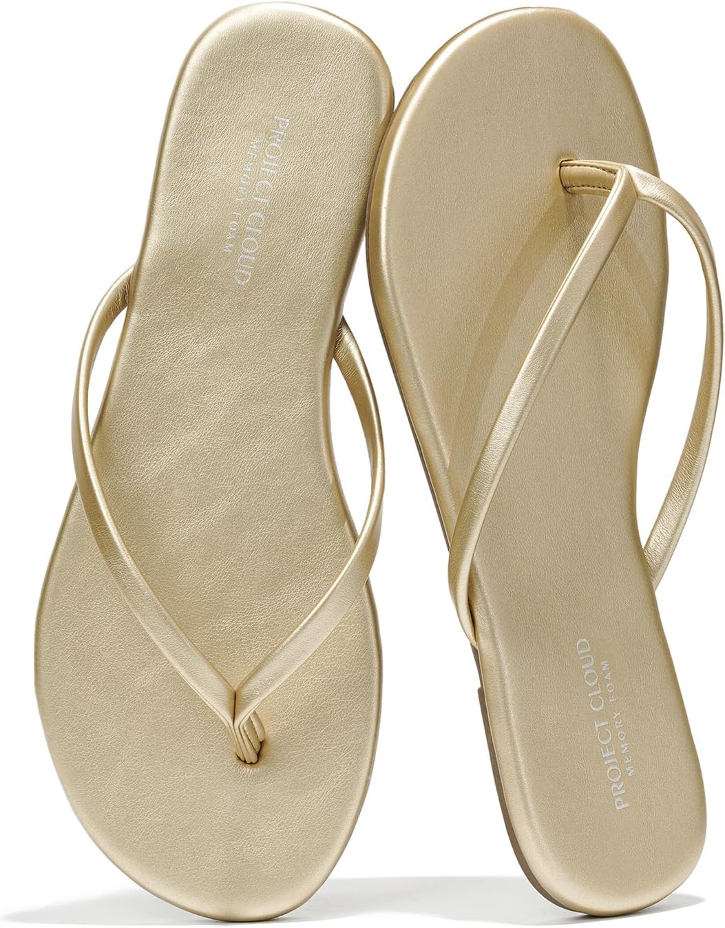 Women's Memory Foam Flip Flops - Lightweight Thong Sandals with Non Slip Sole for Everyday Beach Wear - 6