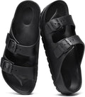 Women's EVA Beach Slide Sandals - Waterproof Double Buckle Straps with Medium Arch Support and Cushioned Sole - 7