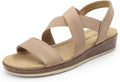 Women's Low Wedge Ankle Strap Sandals - Buckle Closure with Open Toe Front for Dressy Summer Evenings - 7