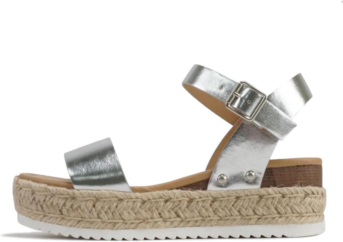 Women's Platform Espadrille Sandals - Open Toe with Ankle Strap and Jute Wrapped Sole for Summer - 10