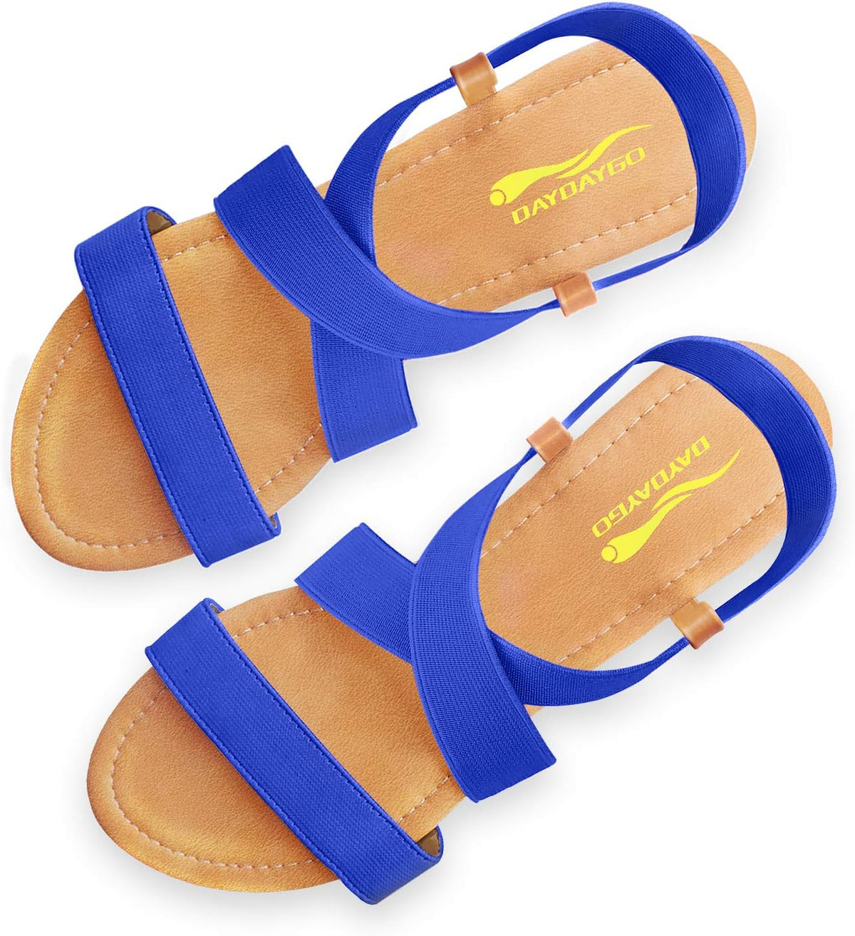 Women's Elastic Strap Flat Sandals - Stretch Ankle Band with Flat Sole for Everyday Summer Wear - 6
