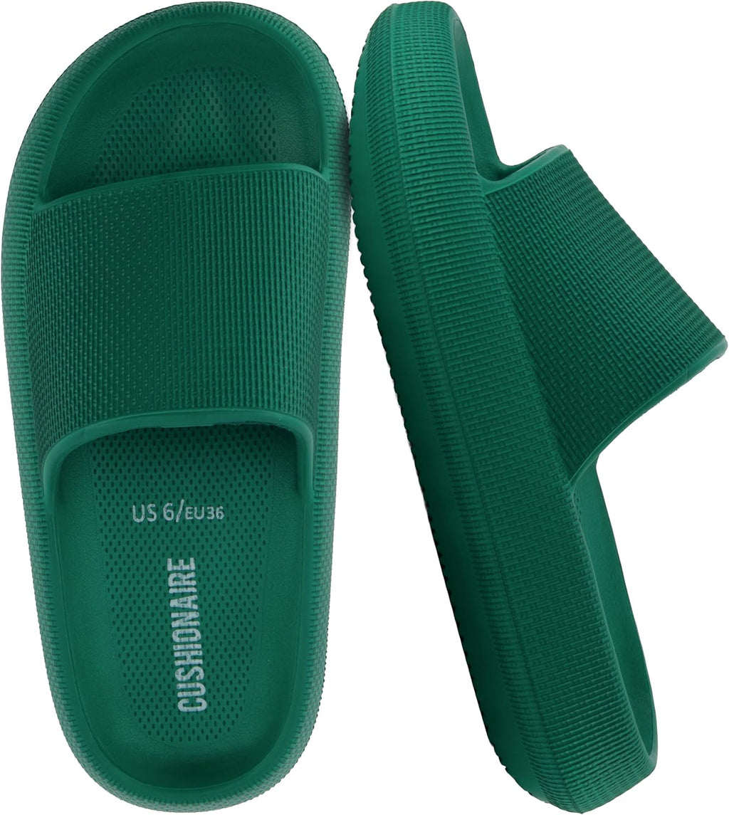 Women's Cloud Slide Sandals - Thick Moulded EVA Sole for Indoor, Shower and Beach Wear - 7