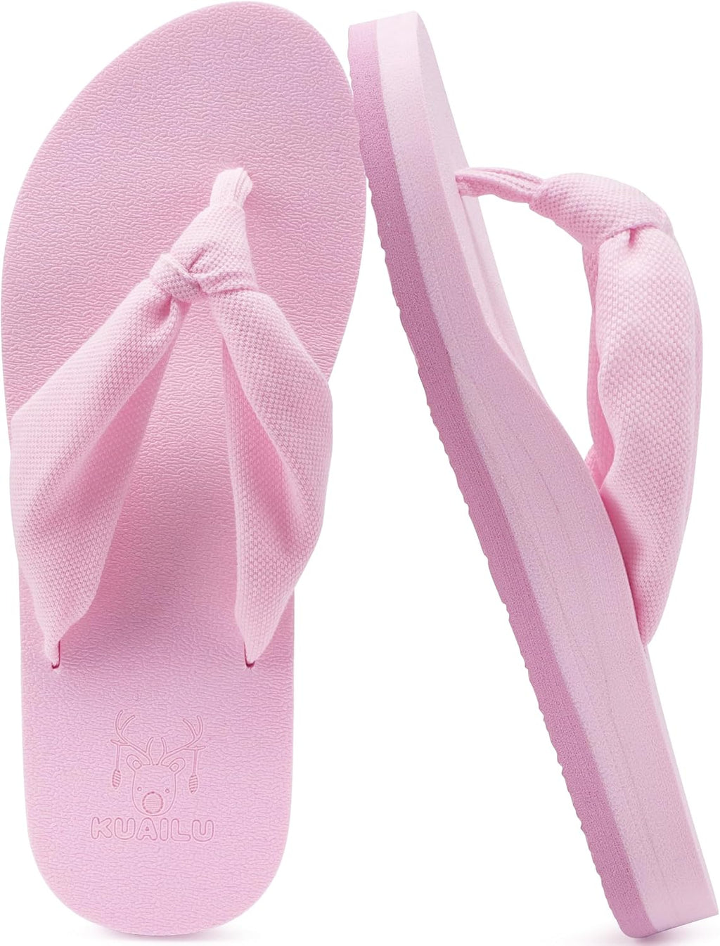 Women's Beach Thong Flip Flops - Yoga Mat Cushioned Footbed with Arch Support for Summer Walking - 8