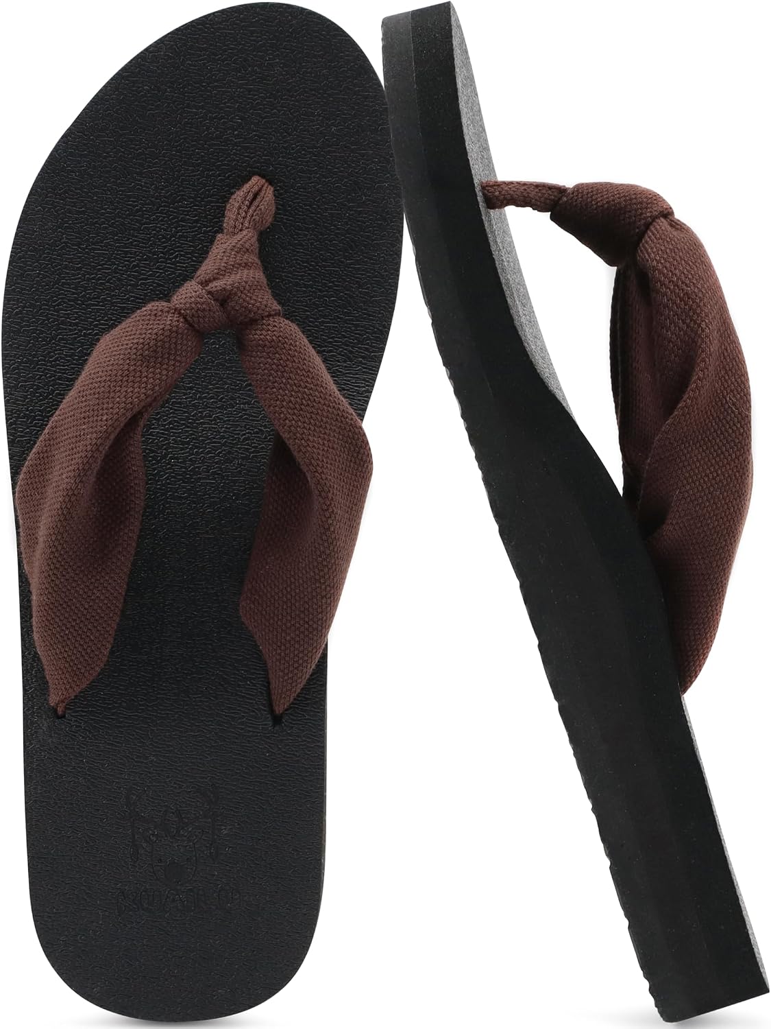 Women's Beach Thong Flip Flops - Yoga Mat Cushioned Footbed with Arch Support for Summer Walking - 7