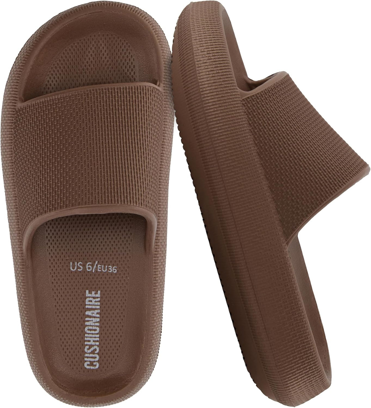 Women's Cloud Slide Sandals - Thick Moulded EVA Sole for Indoor, Shower and Beach Wear - 6
