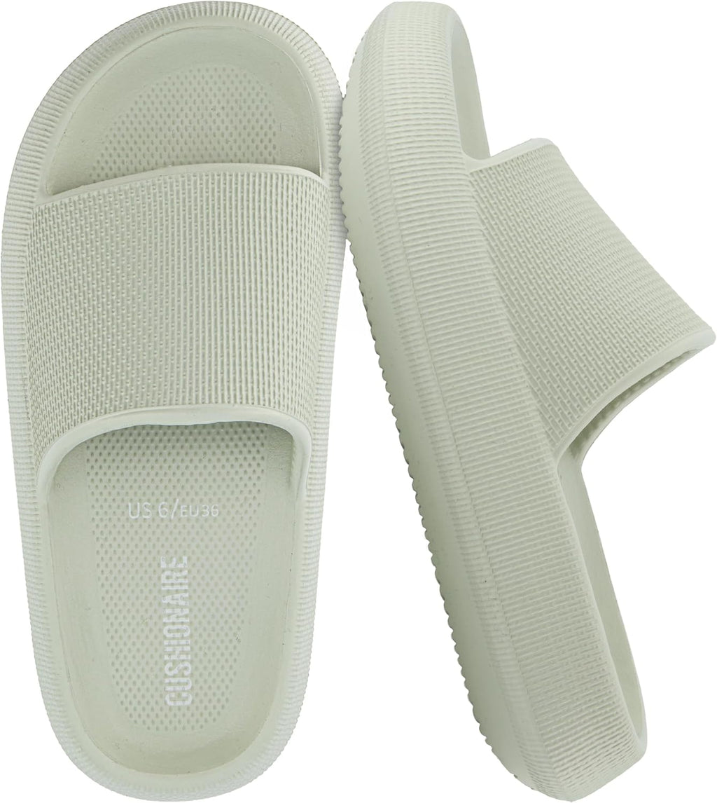 Women's Cloud Slide Sandals - Thick Moulded EVA Sole for Indoor, Shower and Beach Wear - 7