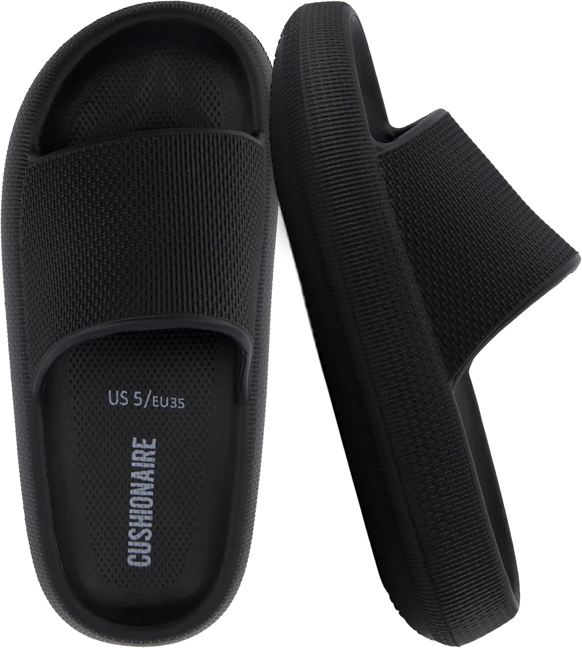Women's Cloud Slide Sandals - Thick Moulded EVA Sole for Indoor, Shower and Beach Wear - 6