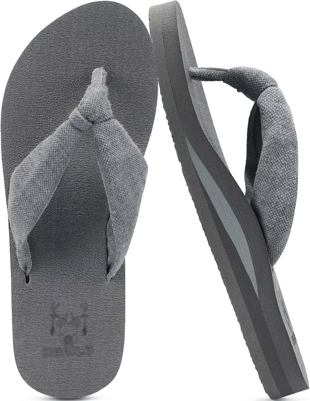 Women's Beach Thong Flip Flops - Yoga Mat Cushioned Footbed with Arch Support for Summer Walking - 9