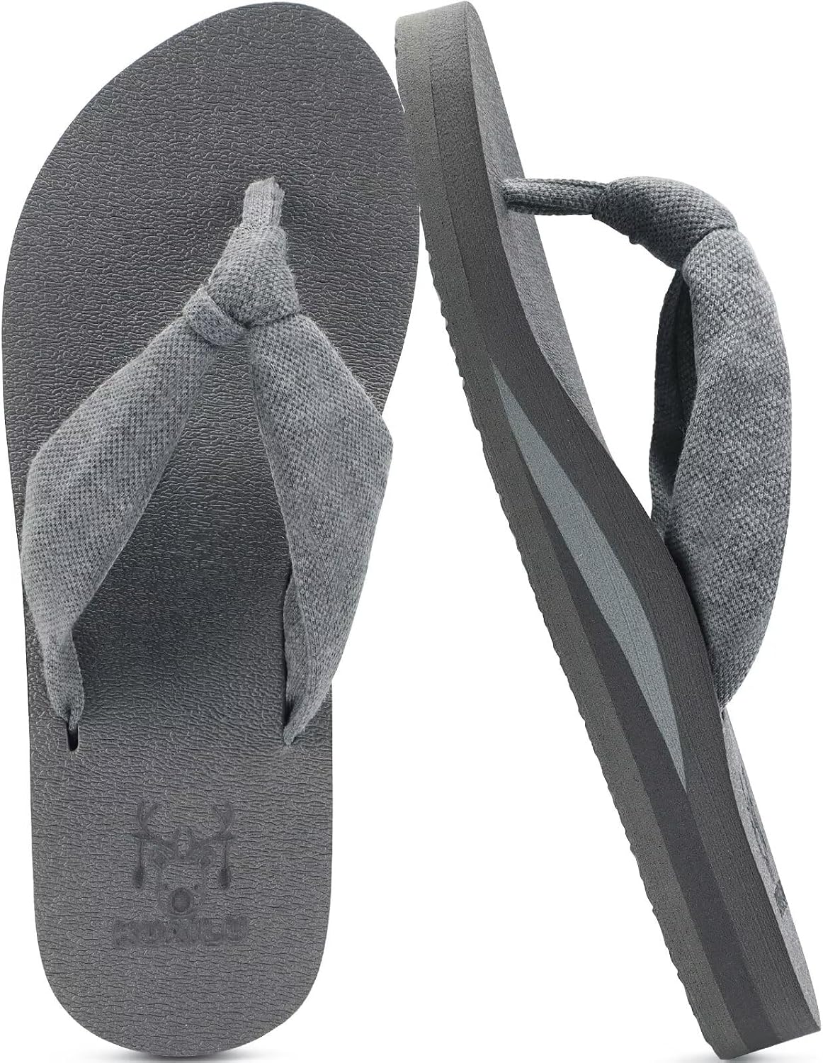 Women's Beach Thong Flip Flops - Yoga Mat Cushioned Footbed with Arch Support for Summer Walking - 9