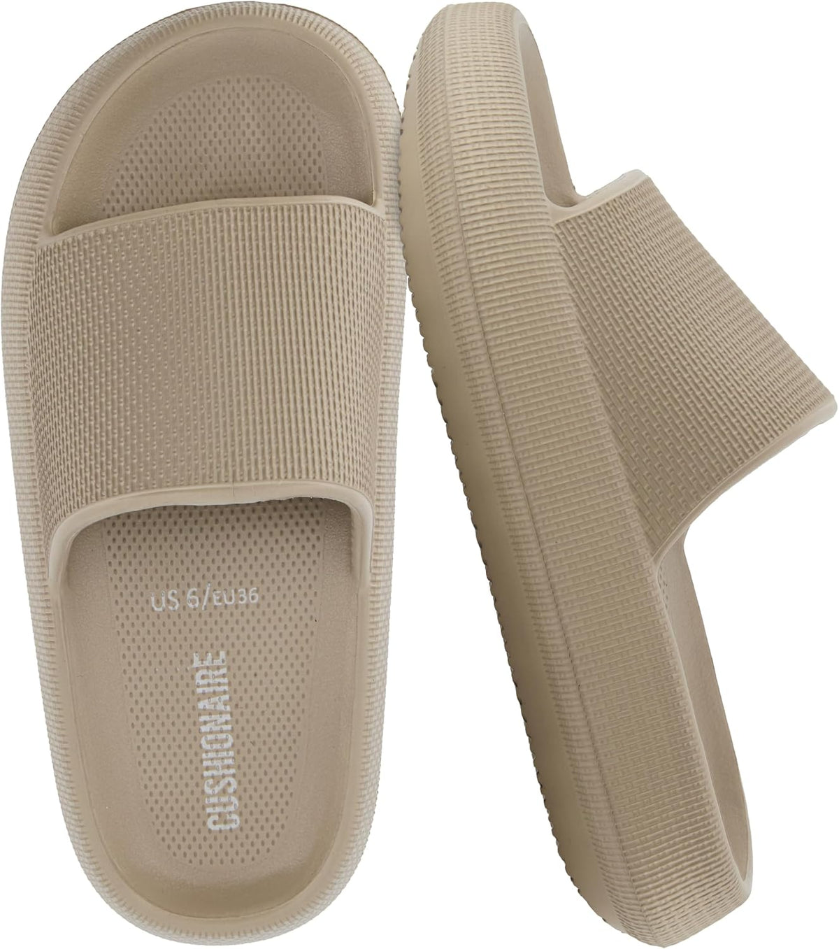 Women's Cloud Slide Sandals - Thick Moulded EVA Sole for Indoor, Shower and Beach Wear - 6
