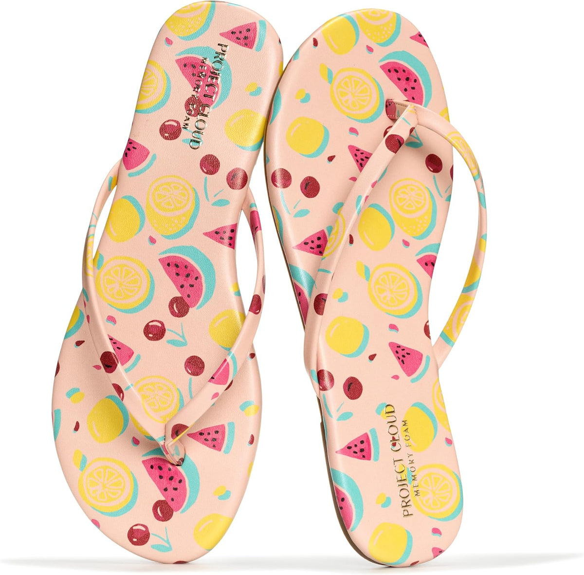 Women's Memory Foam Flip Flops - Lightweight Thong Sandals with Non Slip Sole for Everyday Beach Wear - 10